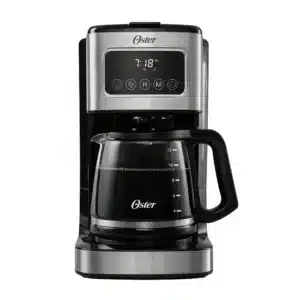 Cafetera Oster Programable - 12 Tazas - Pantalla Táctil - Filtro Permanente - Apagado Automático - Preparación Programable - Selector De Intensidad - Función Pausa Para Servir