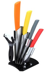 Westinghouse Juego De Bloques De Cuchillos De Cer Mica Mango Colorido De Agarre Suave - Wckfs0001006