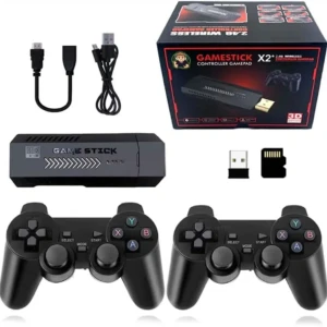 Consola de Juegos Retro Inalámbrica, X2 Plus Game Stick Consola Retro Doble Controlador Inalámbrico, 2000 Juegos, 64gb